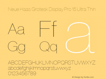 Neue Haas Grotesk Display Pro 15 Ultra Thin Version 1.02图片样张