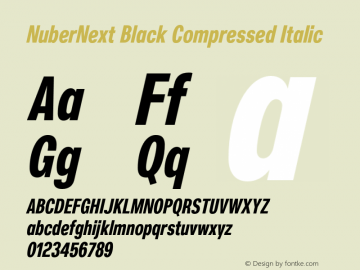 NuberNext Black Compressed Italic Version 001.002 February 2020图片样张