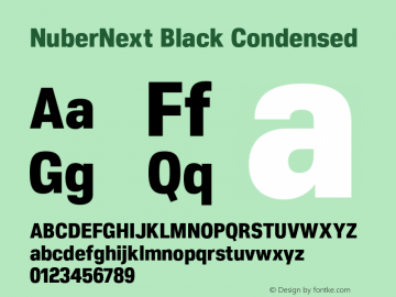 NuberNext Black Condensed Version 001.002 February 2020图片样张