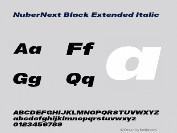 NuberNext Black Extended Italic Version 001.002 February 2020图片样张