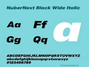 NuberNext Black Wide Italic Version 001.002 February 2020图片样张