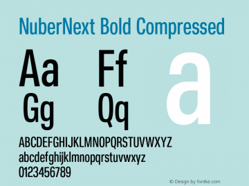 NuberNext Bold Compressed Version 001.002 February 2020图片样张