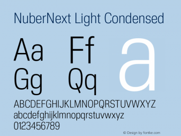 NuberNext Light Condensed Version 001.002 February 2020图片样张