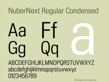 NuberNext Regular Condensed Version 001.002 February 2020图片样张