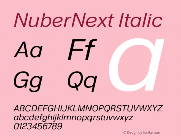 NuberNext Regular Italic Version 001.002 February 2020图片样张