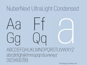 NuberNext UltraLight Condensed Version 001.002 February 2020图片样张