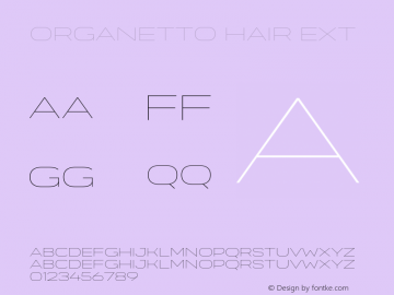 Organetto Hair Ext Version 1.000;hotconv 1.0.109;makeotfexe 2.5.65596图片样张