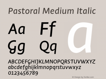 Pastoral Medium Italic Version 1.00图片样张