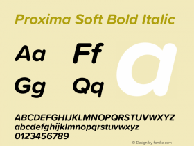 Proxima Soft Bold It Version 1.005;PS 001.005;hotconv 1.0.88;makeotf.lib2.5.64775图片样张