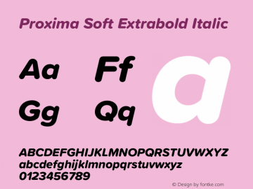 Proxima Soft Extrabold It Version 1.005;PS 001.005;hotconv 1.0.88;makeotf.lib2.5.64775图片样张