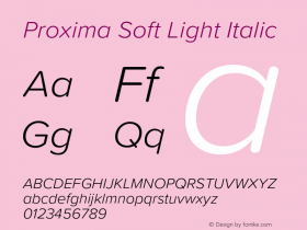Proxima Soft Light It Version 1.005;PS 001.005;hotconv 1.0.88;makeotf.lib2.5.64775图片样张