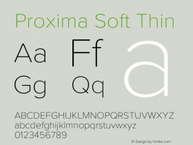 Proxima Soft Thin Version 1.005;PS 001.005;hotconv 1.0.88;makeotf.lib2.5.64775图片样张
