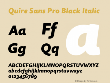 Quire Sans Pro Black Italic Version 1.0图片样张