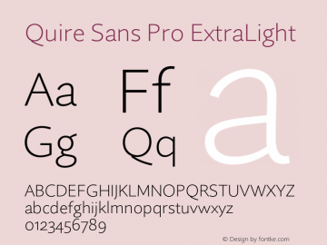 Quire Sans Pro ExtraLight Version 1.0图片样张