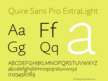 Quire Sans Pro ExtraLight Version 1.0图片样张