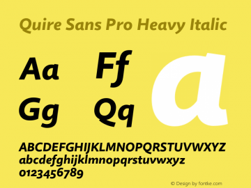 Quire Sans Pro Heavy Italic Version 1.0图片样张