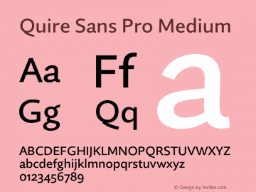 Quire Sans Pro Medium Version 1.0图片样张