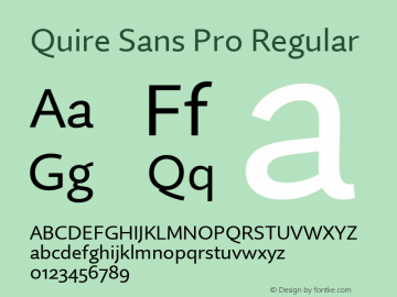 Quire Sans Pro Version 1.0图片样张