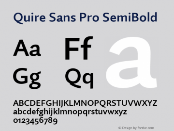 Quire Sans Pro SemiBold Version 1.0图片样张