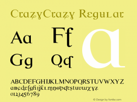 CrazyCrazy Regular 1.0 2004-03-29 Font Sample