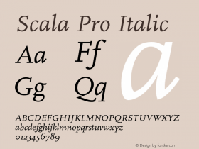 Scala Pro Italic Version 7.600, build 1027, FoPs, FL 5.04图片样张