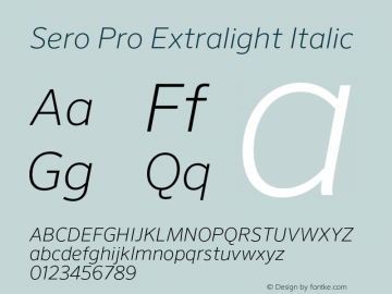 Sero Pro Extralight Italic Version 7.70图片样张