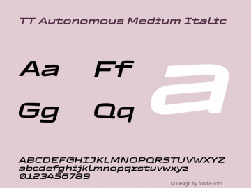 TT Autonomous Medium Italic Version 1.010.28052021图片样张