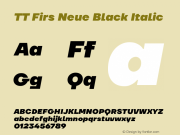 TT Firs Neue Black Italic Version 1.100图片样张