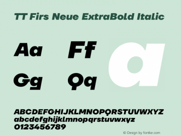 TT Firs Neue ExtraBold Italic Version 1.100图片样张
