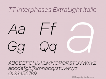 TT Interphases ExtraLight Italic Version 1.040图片样张