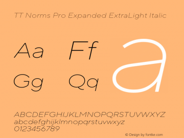 TT Norms Pro Expanded ExtraLight Italic Version 3.000.12072021图片样张