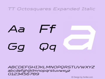 TT Octosquares Expanded Italic 1.000图片样张