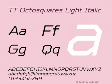 TT Octosquares Light Italic 1.000图片样张