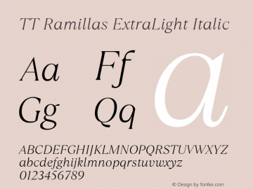 TT Ramillas ExtraLight Italic 1.000.21092020图片样张