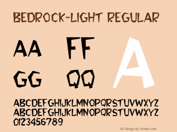 Bedrock-Light Regular Converted from c:\windows\system\BEDROCK.TF1 by ALLTYPE Font Sample
