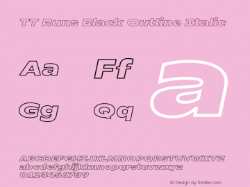 TT Runs Black Outline Italic Version 1.100.21052021图片样张