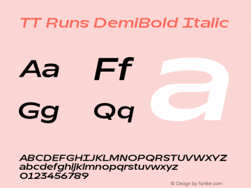 TT Runs DemiBold Italic Version 1.100.18052021图片样张