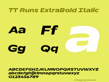 TT Runs ExtraBold Italic Version 1.100.18052021图片样张