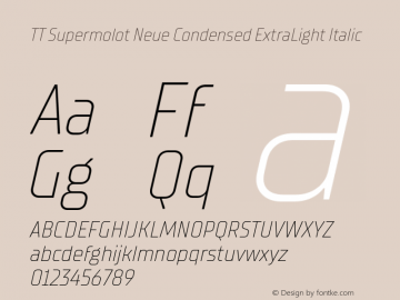 TT Supermolot Neue Condensed ExtraLight Italic Version 2.000.04082021图片样张