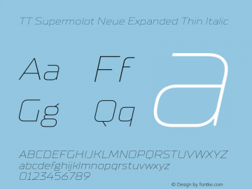 TT Supermolot Neue Expanded Thin Italic Version 2.000.04082021图片样张