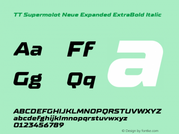 TT Supermolot Neue Expanded ExtraBold Italic Version 2.000.04082021图片样张