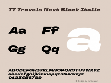 TT Travels Next Black Italic Version 1.100.08102021图片样张