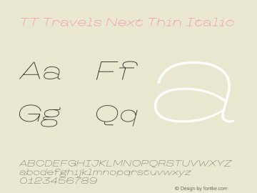 TT Travels Next Thin Italic Version 1.100.08102021图片样张