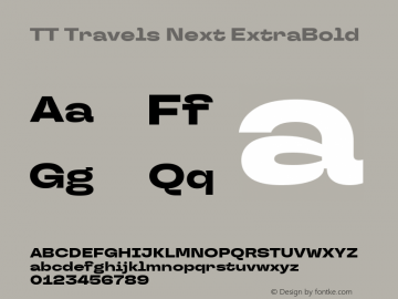 TT Travels Next ExtraBold Version 1.100.08102021图片样张