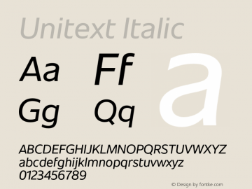 Unitext Italic Version 1.00, build 11, gb1060, s3图片样张