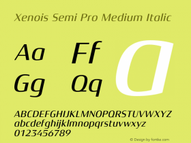 Xenois Semi Pro Medium Italic Version 1.00图片样张