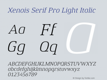 XenoisSerifPro-LightItalic Version 1.00图片样张