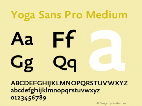 Yoga Sans Pro Medium Version 7.600, build 1028, FoPs, FL 5.04图片样张