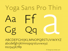 Yoga Sans Pro Thin Version 7.600, build 1028, FoPs, FL 5.04图片样张