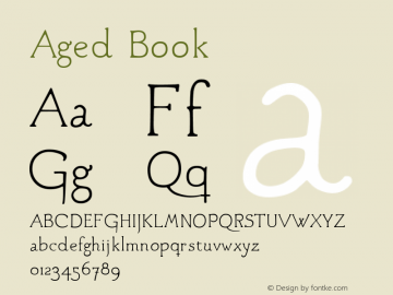 Aged Book Macromedia Fontographer 4.1 8/4/2002 Font Sample